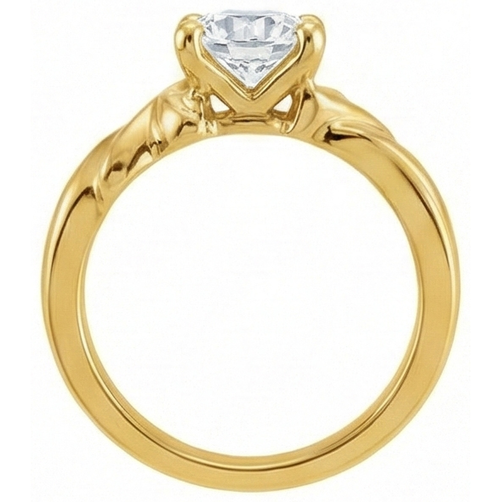 Round Earth Mined Natural Real Diamond ( Not Lab Grown ) Yellow Gold Solitaire Ring Prong Set 3.50 Carats