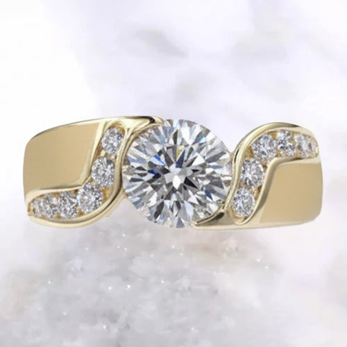 natural round diamond 1.80ct ring top view
