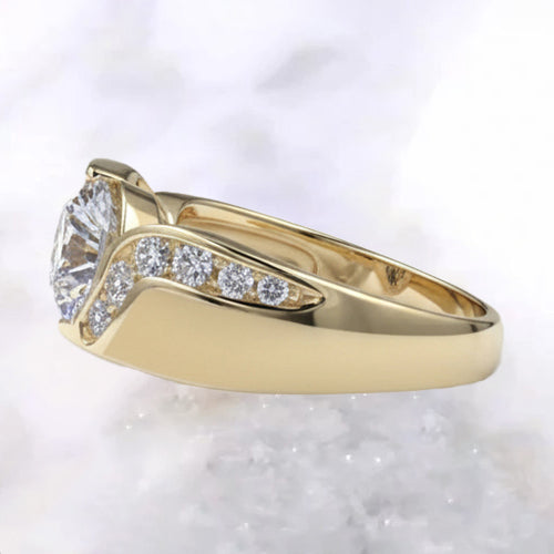natural round diamond 1.80ct ring on white background