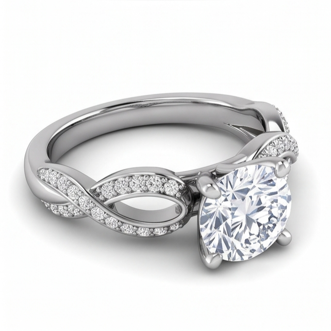 Round Genuine Natural Earth Mined Diamond ( Not Lab Grown )  Engagement Anniversary Ring 1.95 Carat Jewelry WG 14K