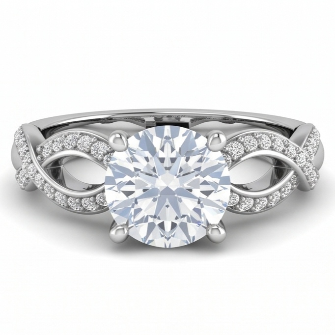 Round Genuine Natural Earth Mined Diamond ( Not Lab Grown )  Engagement Anniversary Ring 1.95 Carat Jewelry WG 14K