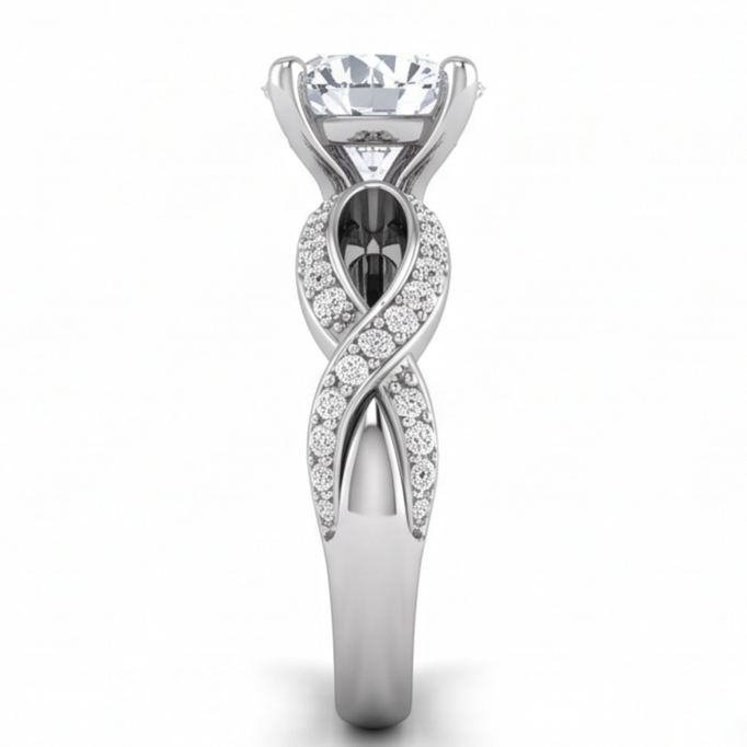 Round Genuine Natural Earth Mined Diamond ( Not Lab Grown )  Engagement Anniversary Ring 1.95 Carat Jewelry WG 14K