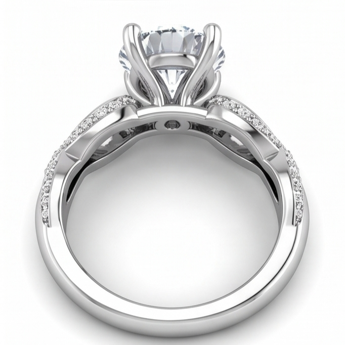 Round Genuine Natural Earth Mined Diamond ( Not Lab Grown )  Engagement Anniversary Ring 1.95 Carat Jewelry WG 14K