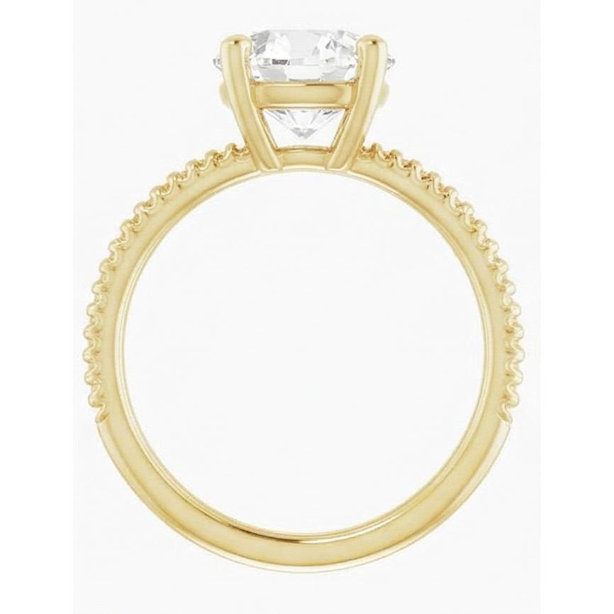 Brilliant Diamond Single Stone Ring 2.50-ct 14K Yellow Gold – side view