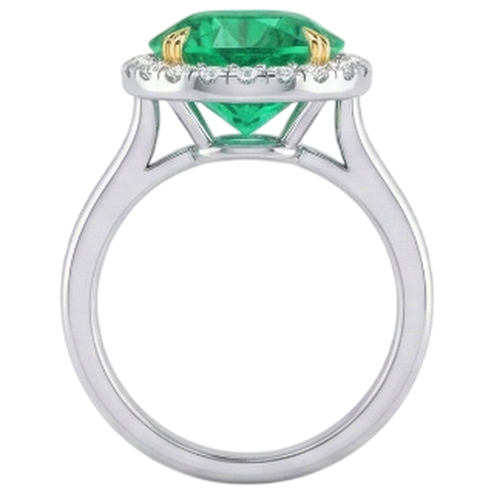 Authentic Colombian Emerald Precious Stone Ring – top view