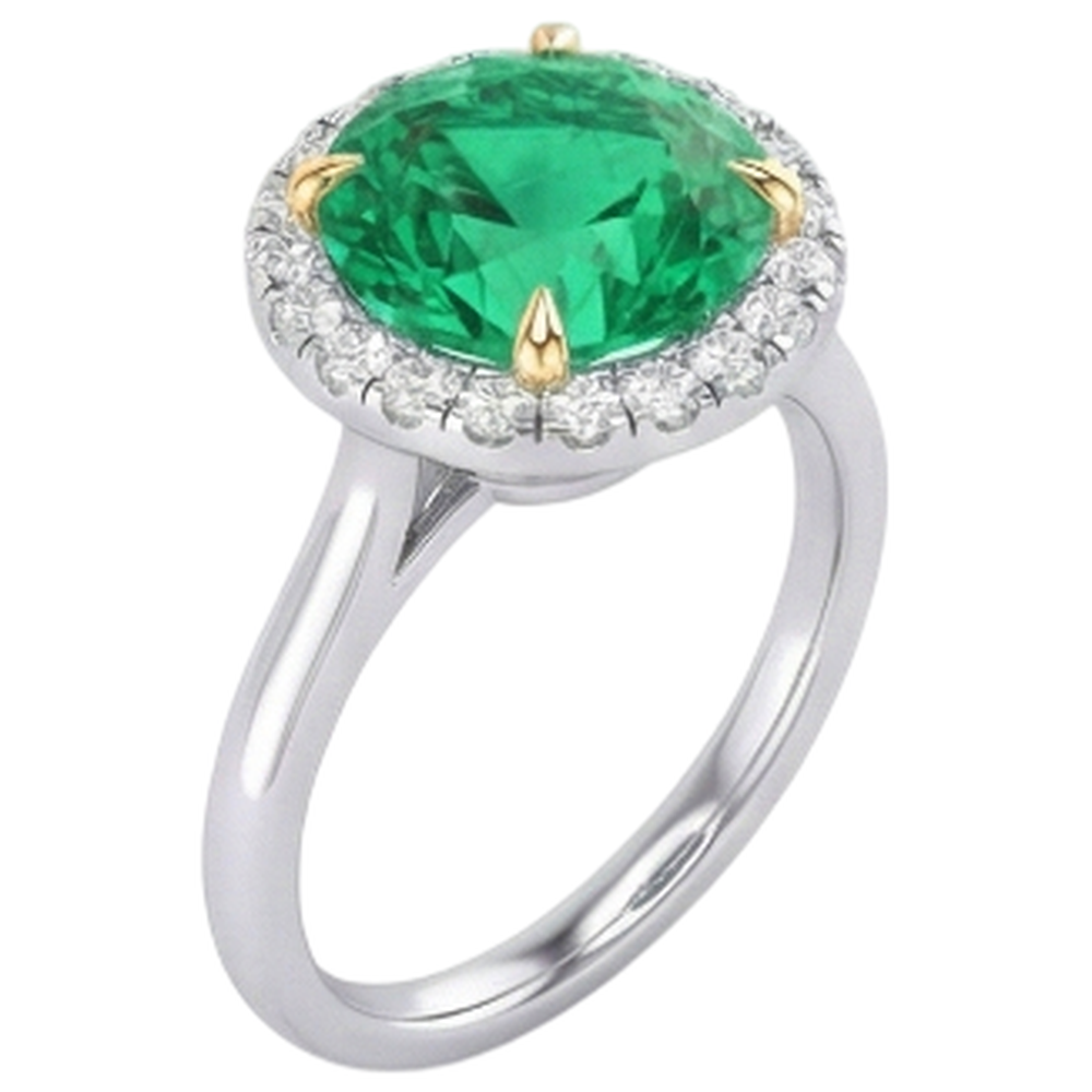 Authentic Colombian Emerald Precious Stone Ring – angle view