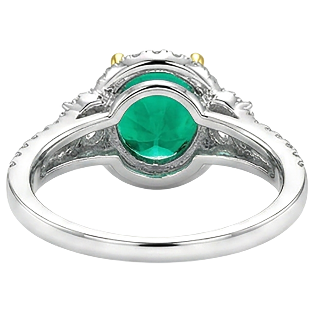 Radiant Emerald Gemstone Ring 2.50 ct – back view
