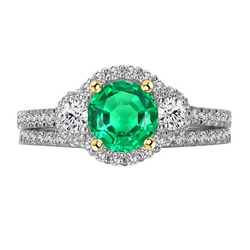 Emerald Gemstone Ring – GIA Certified 2.50 ct 14 Karat Two Tone