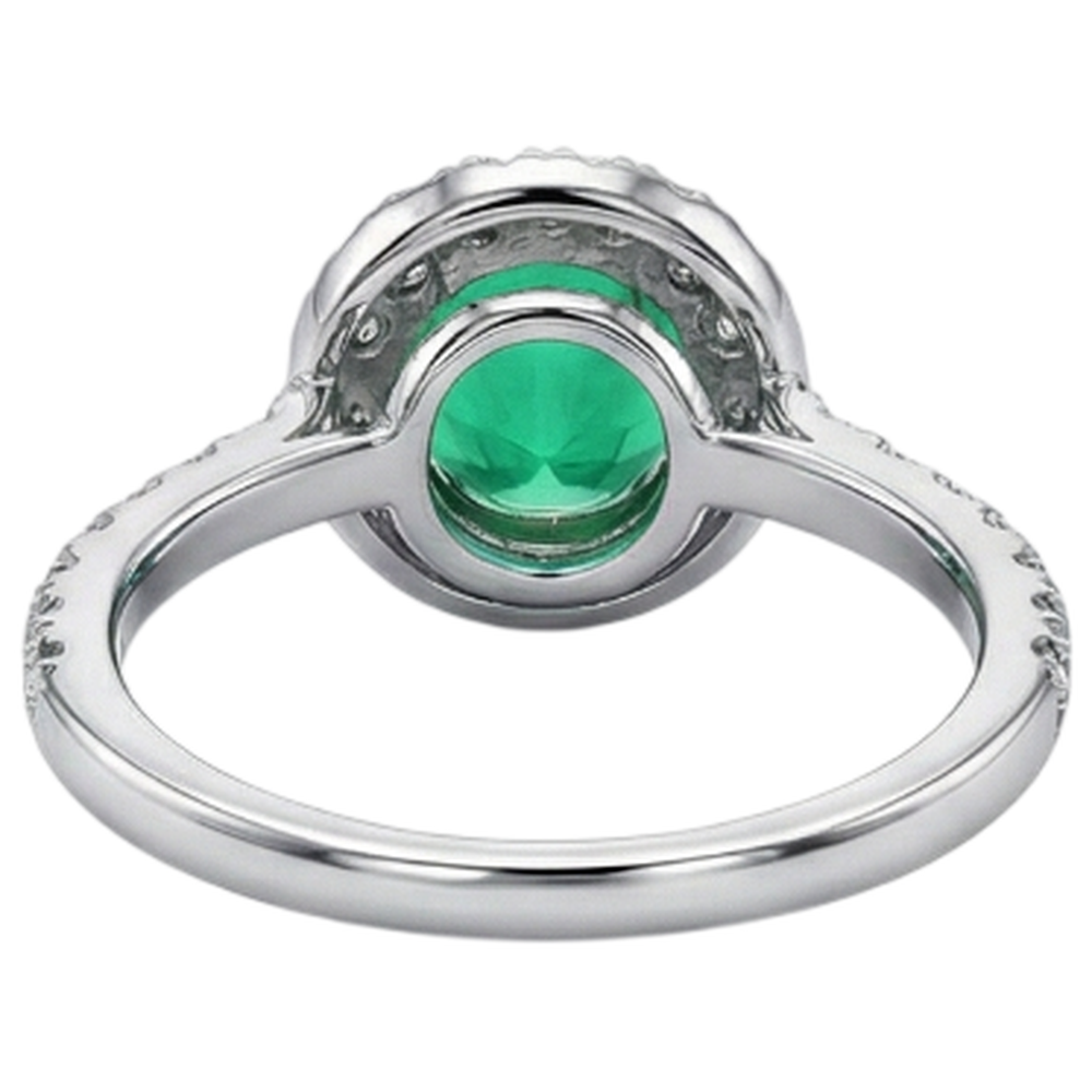 Round Brilliant Emerald ring in 14 Karat Two Tone Gold – top view