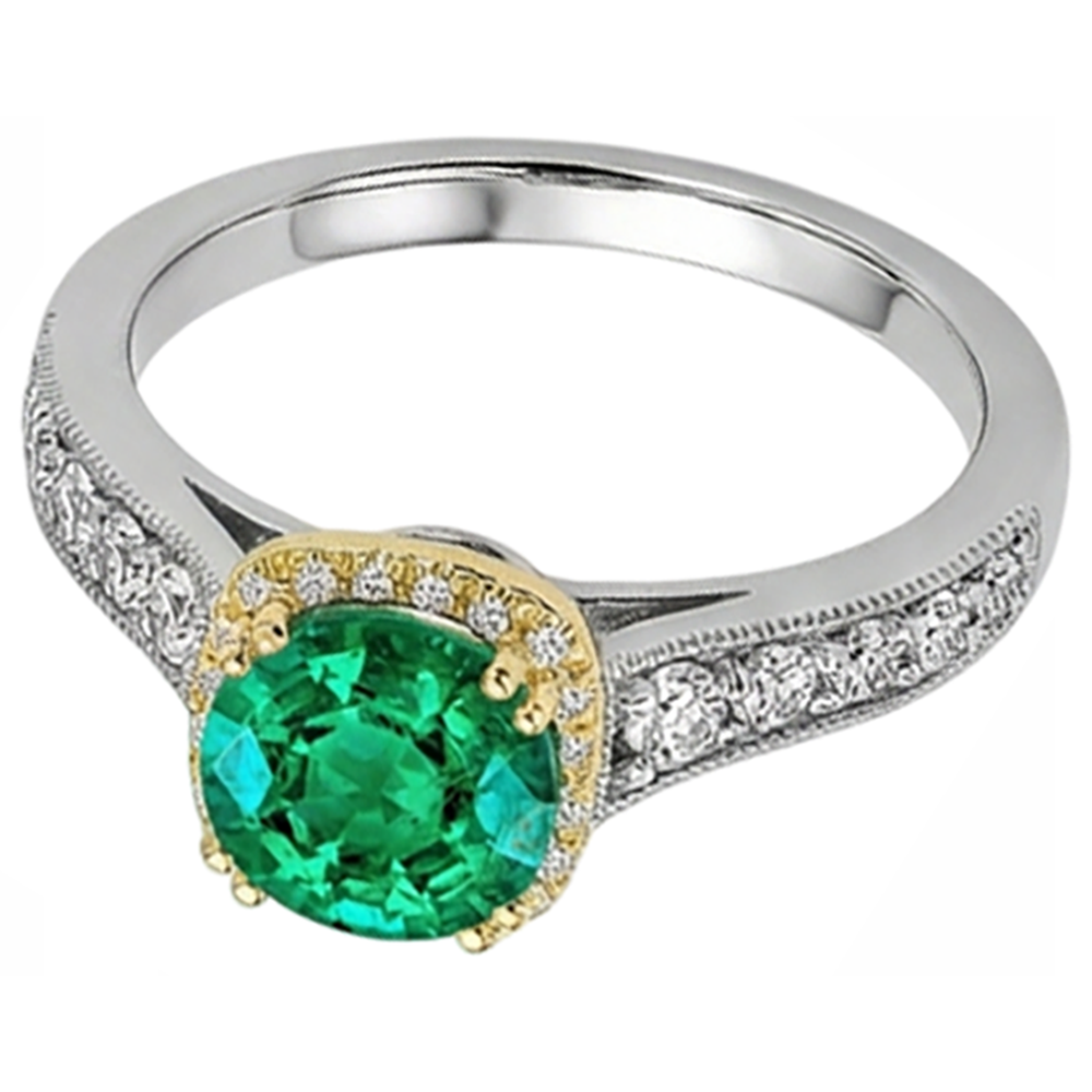Handcrafted Precious Stone Ring 2.50 ct – top view