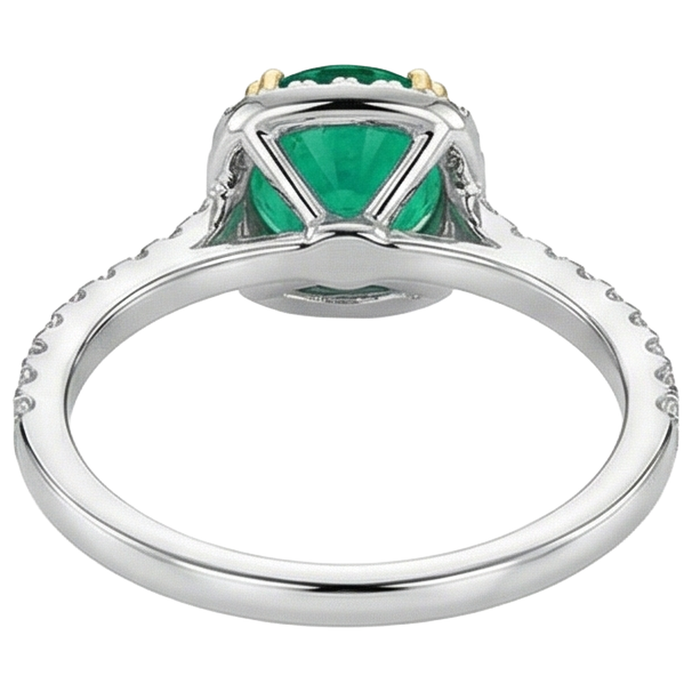 Premium Emerald Precious Stone Ring 2.50 ct – back view