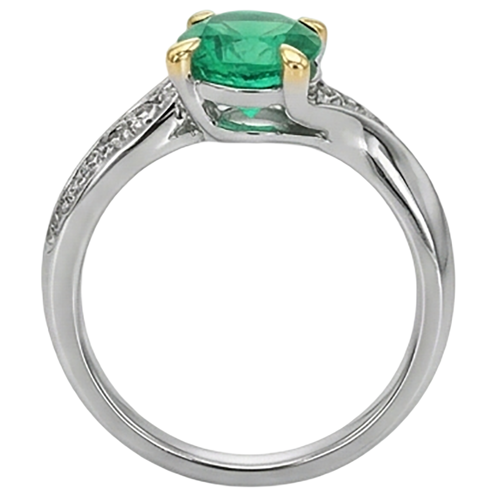 Shimmering Emerald Colored Stone Ring 2.50 ct – profile view