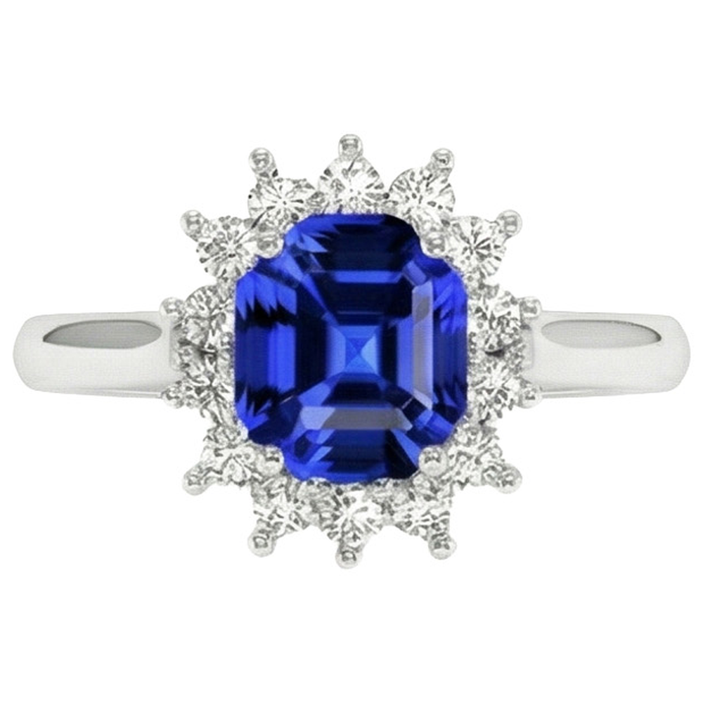natural round sapphire 6.50ct ring side angle