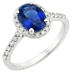 Natural Sapphire Ring 6ct - White Gold 14K
