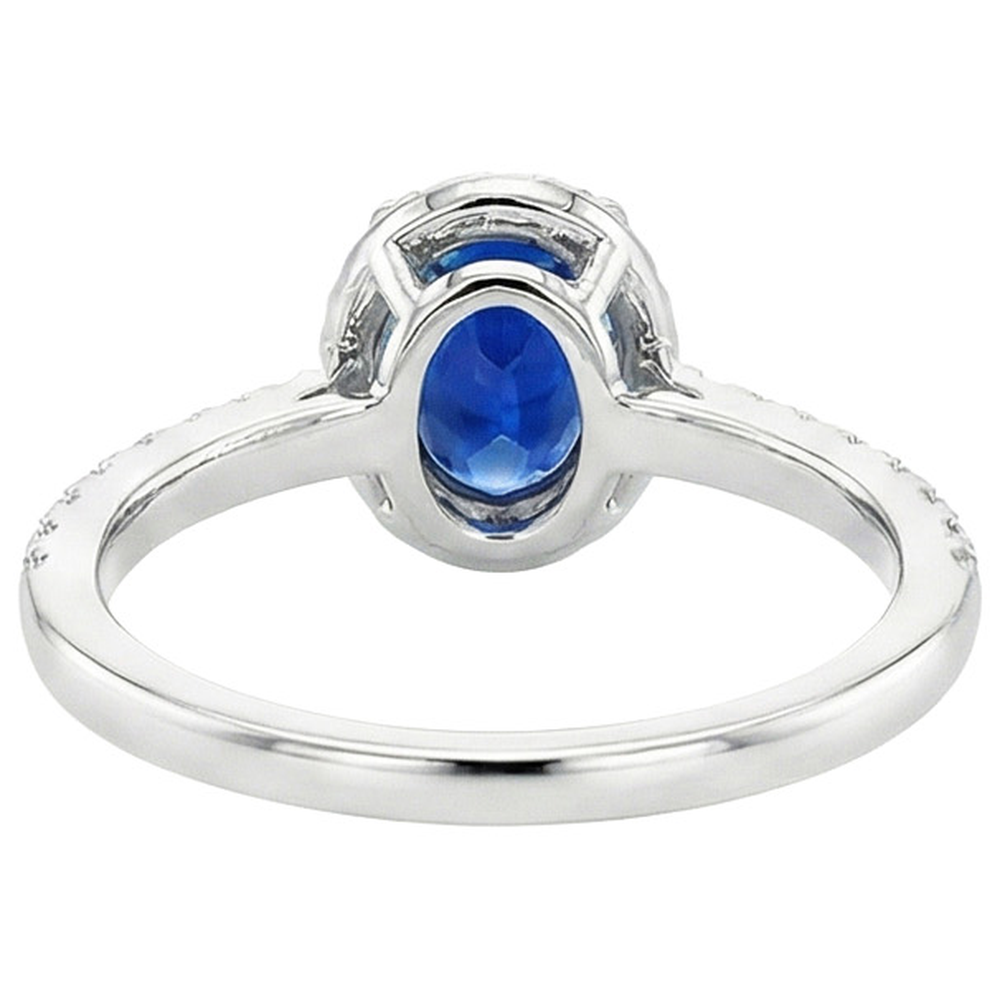 natural round sapphire 6ct ring on white background