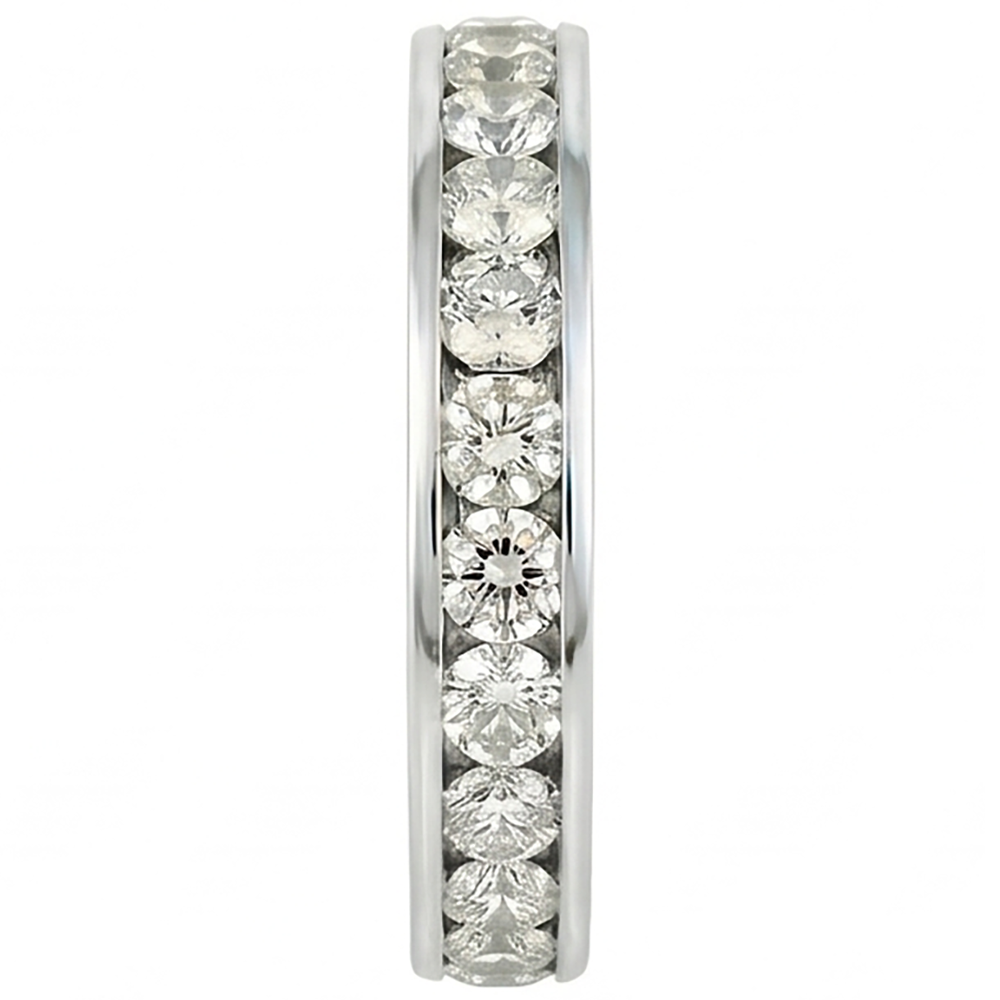 Round Lab Grown Diamond Channel Set Jewelry Band 2.40 Carats White Gold 14K