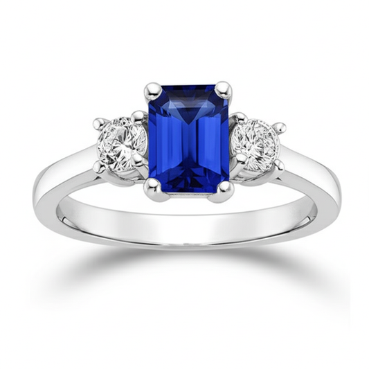 natural emerald sapphire 4.50ct ring side angle