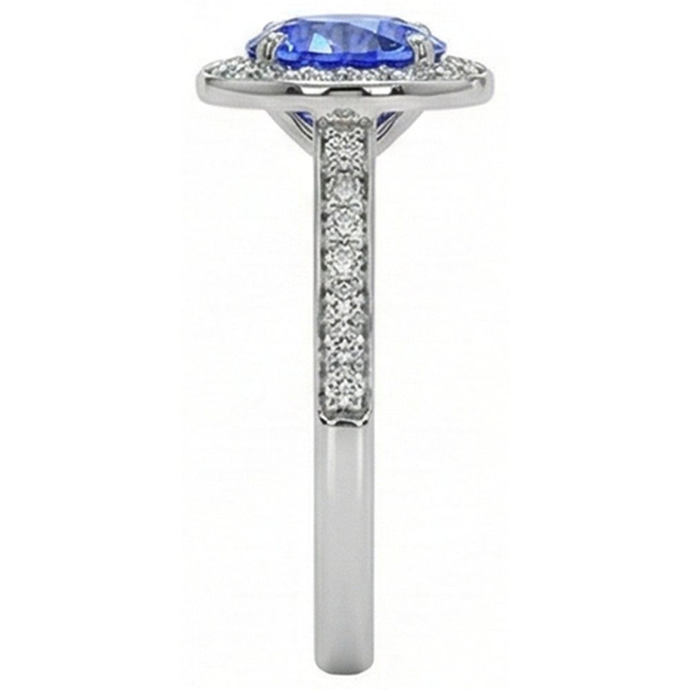 natural round sapphire 4ct ring band detail