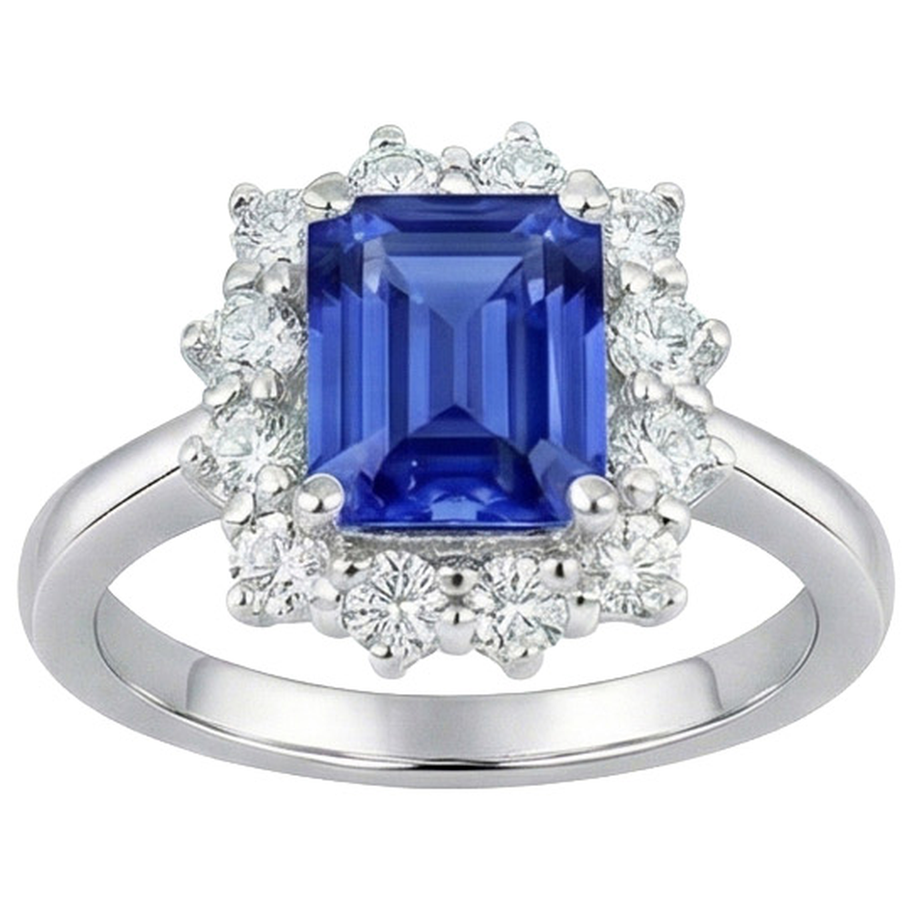 natural emerald sapphire 4.50ct ring front view