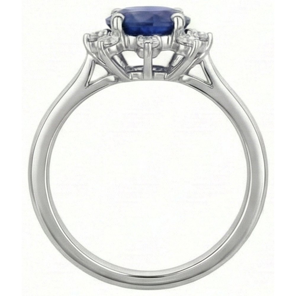 natural round sapphire 3ct ring top view