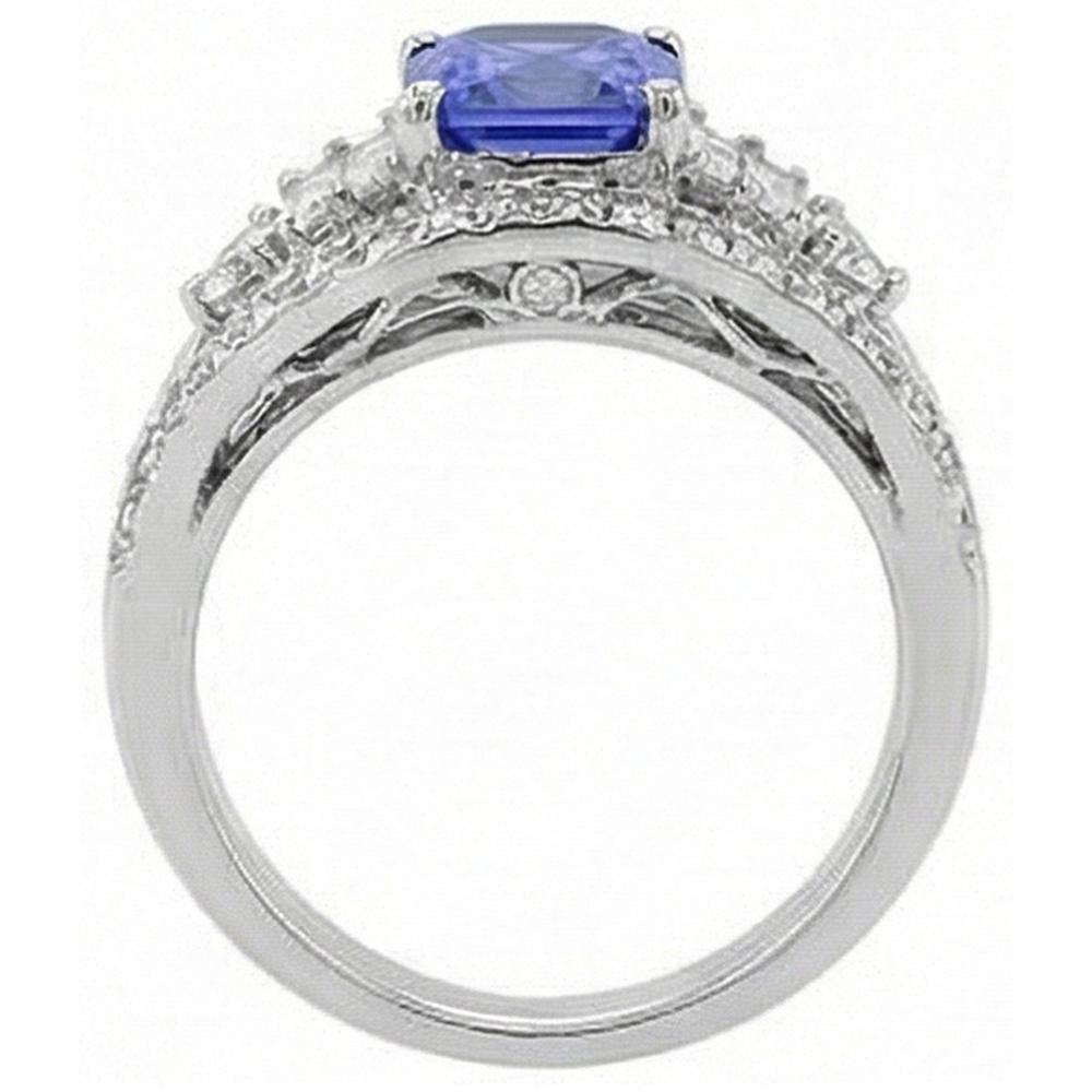 natural round sapphire 2.50ct ring profile view