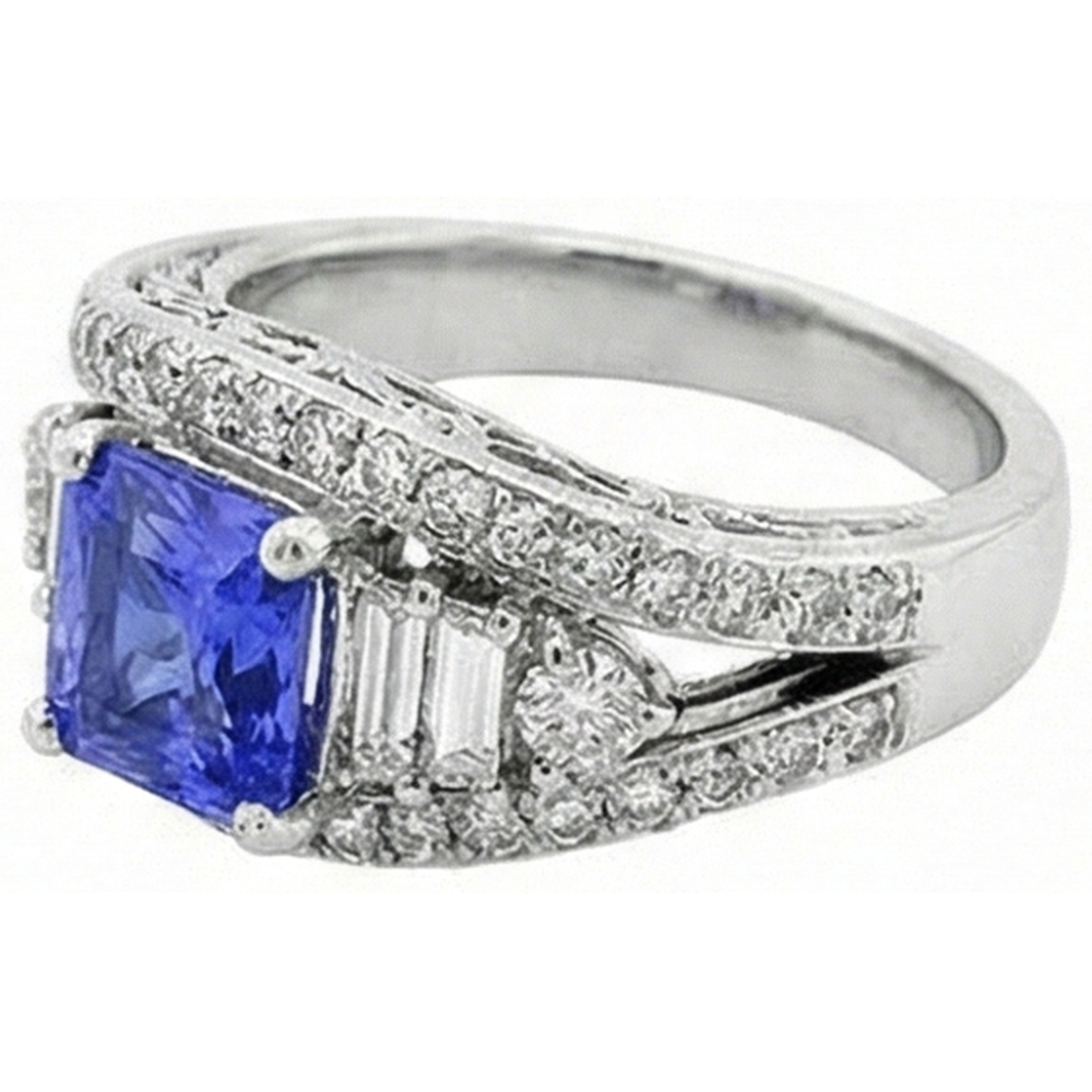 natural round sapphire 2.50ct ring close up detail