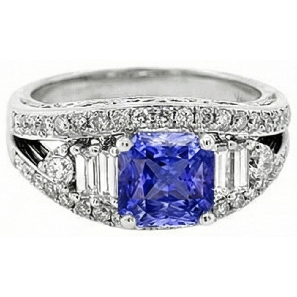 natural round sapphire 2.50ct ring side angle