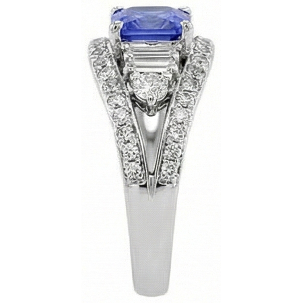 natural round sapphire 2.50ct ring top view
