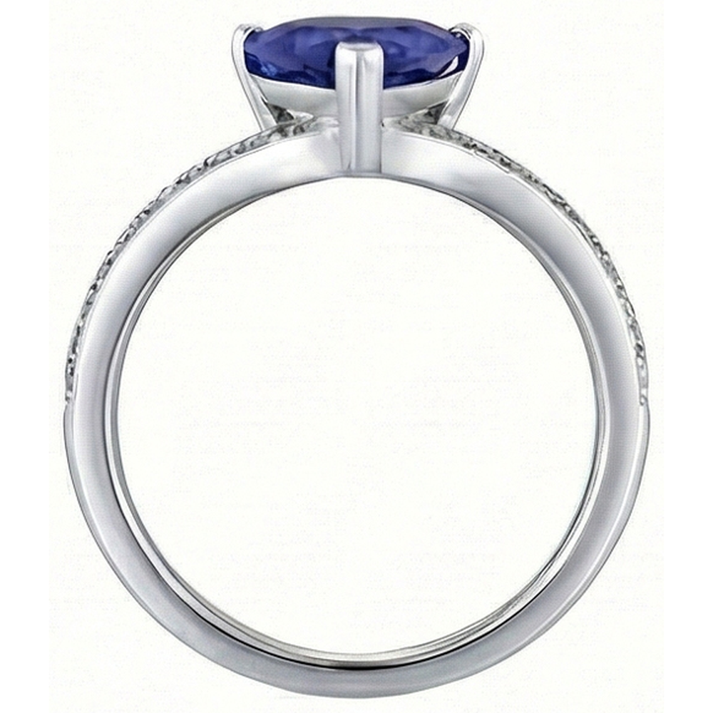 Round Natural Earth Mined Diamond ( Not Lab Grown ) Trillion Sapphire Ring Enhancer 2.50 Carats Gold 14K