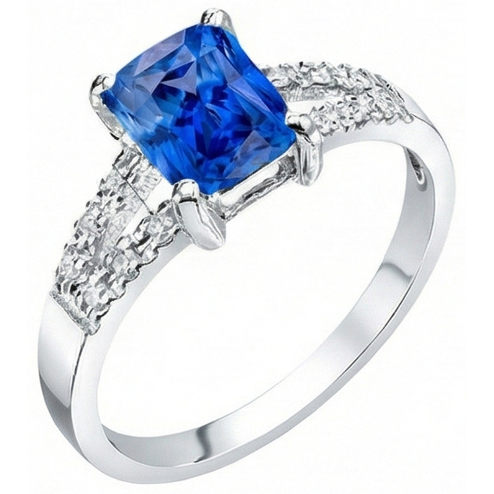 natural round sapphire 2ct ring close up detail