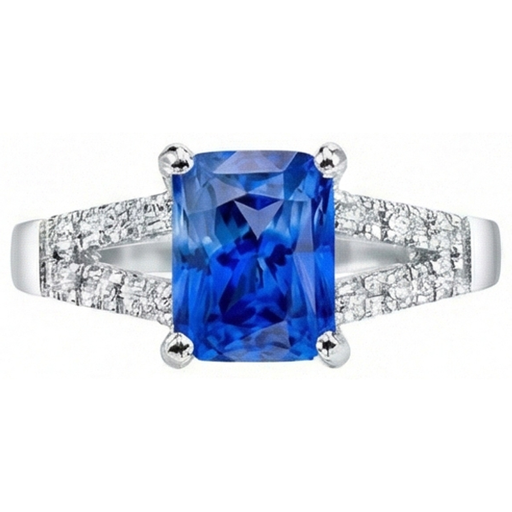 natural round sapphire 2ct ring side angle