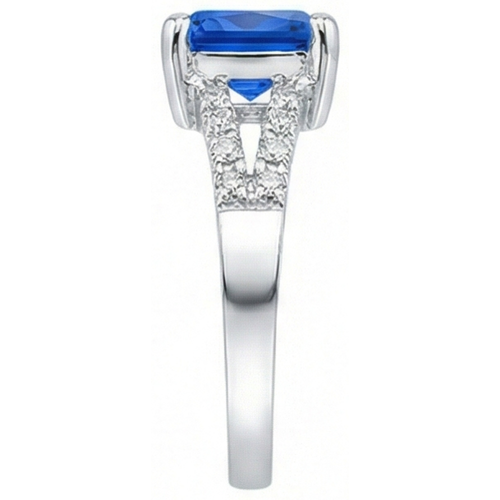 natural round sapphire 2ct ring top view