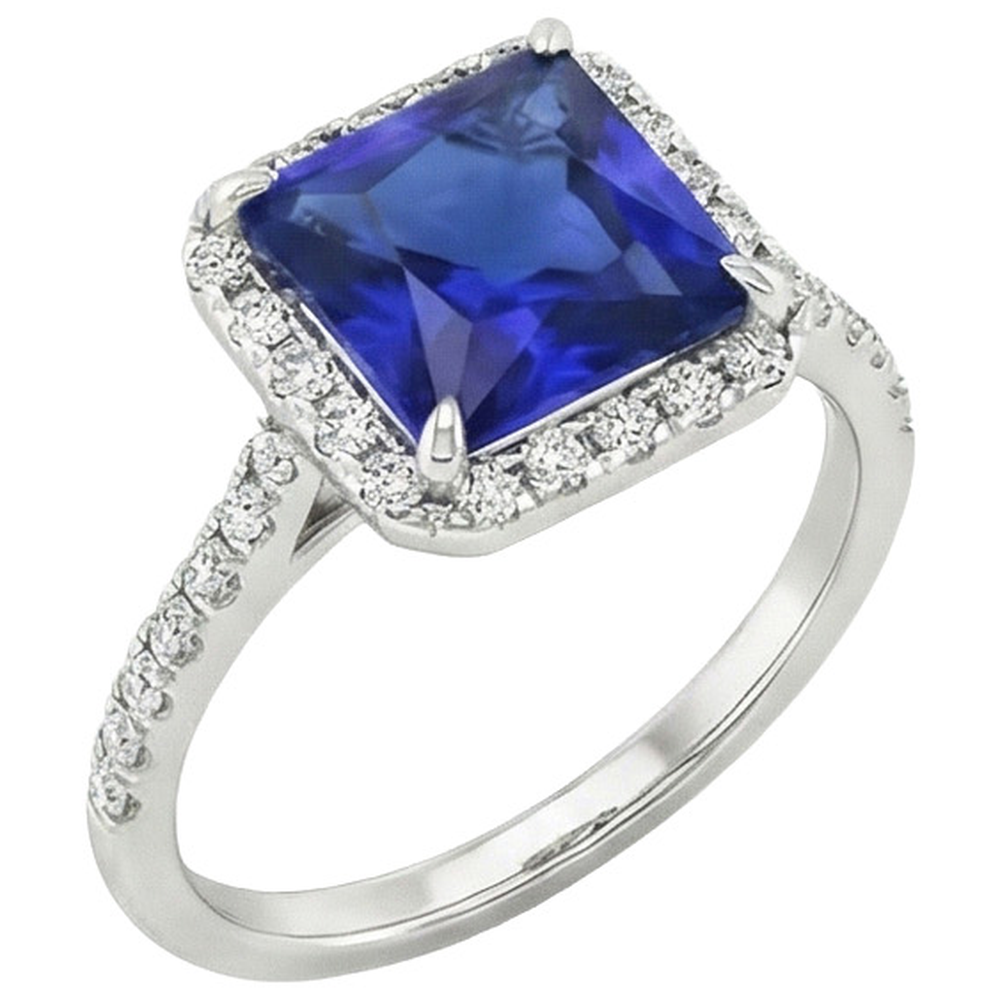 natural round sapphire 6ct ring side angle