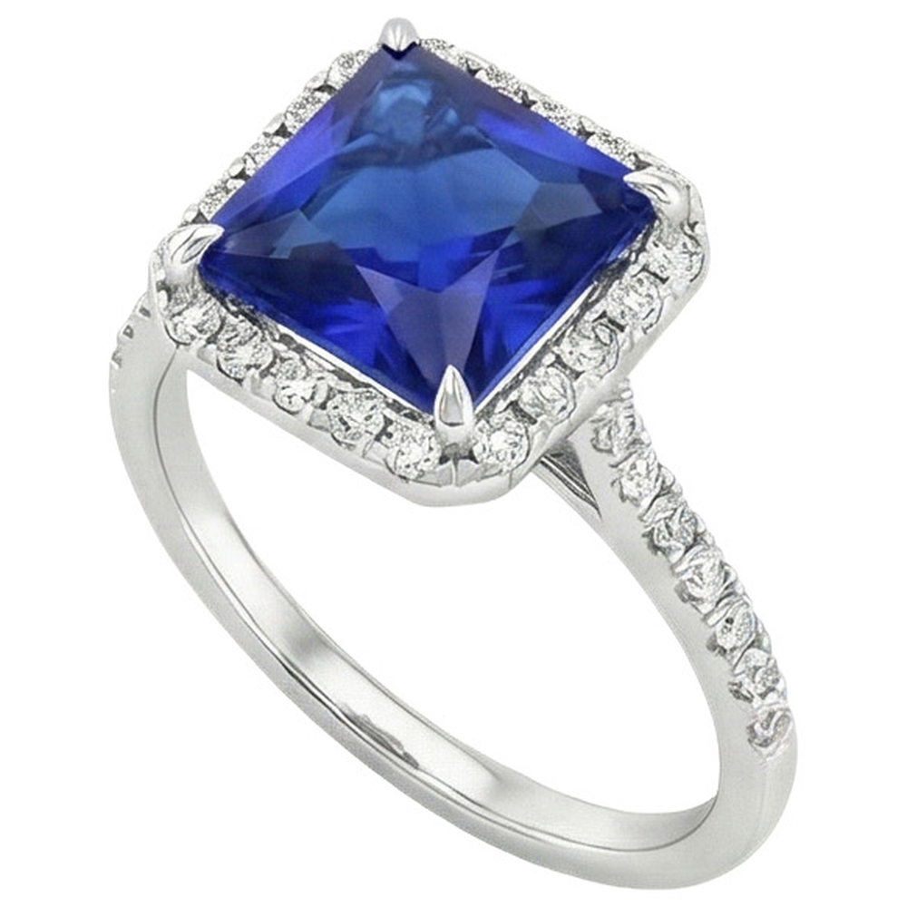natural round sapphire 6ct ring top view