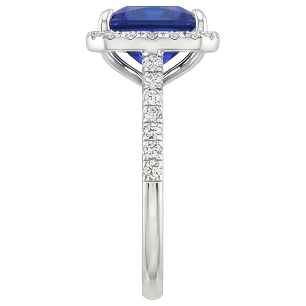 natural round sapphire 6ct ring profile view
