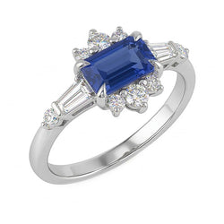 Natural Sapphire Ring 2.50ct - White Gold 14K