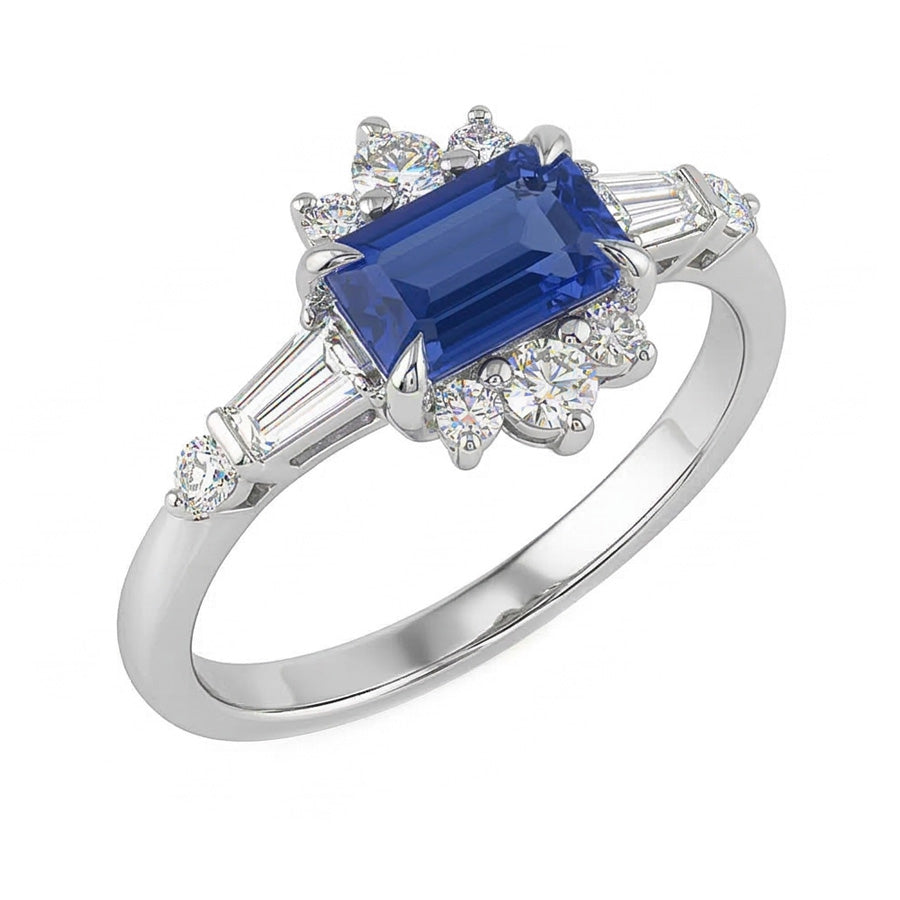 natural emerald sapphire 2.50ct ring front view