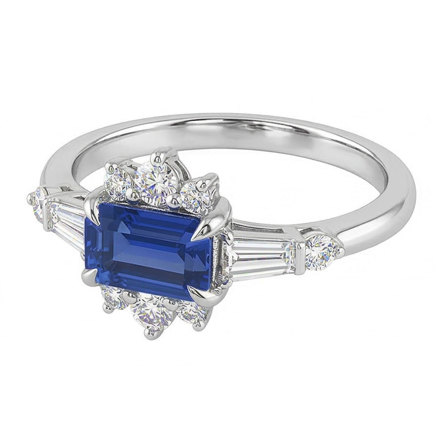 natural emerald sapphire 2.50ct ring side angle