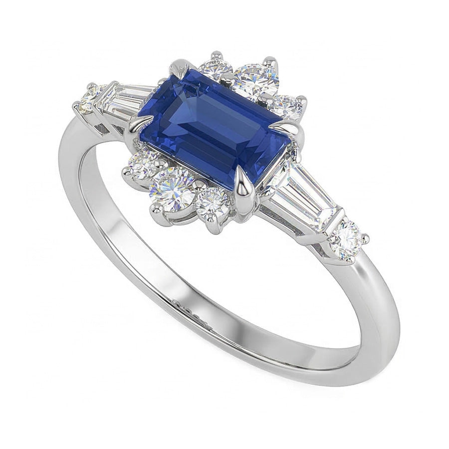 natural emerald sapphire 2.50ct ring close up detail