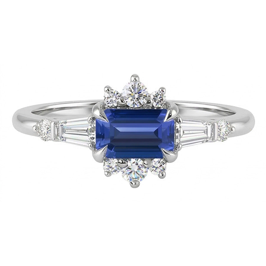 natural emerald sapphire 2.50ct ring top view