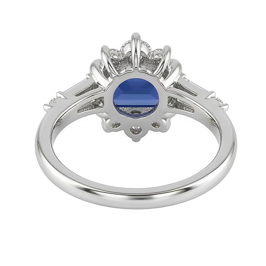 natural emerald sapphire 2.50ct ring profile view