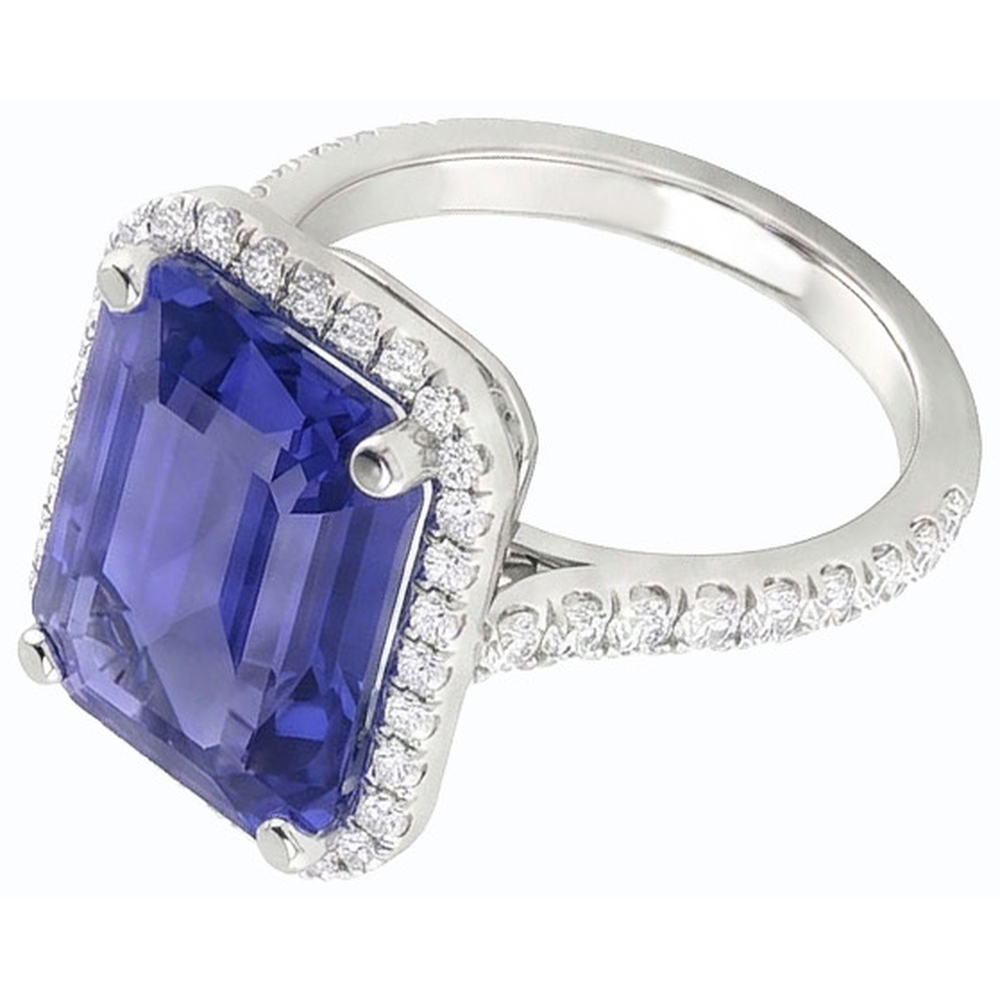 natural emerald sapphire 4.50ct ring top view