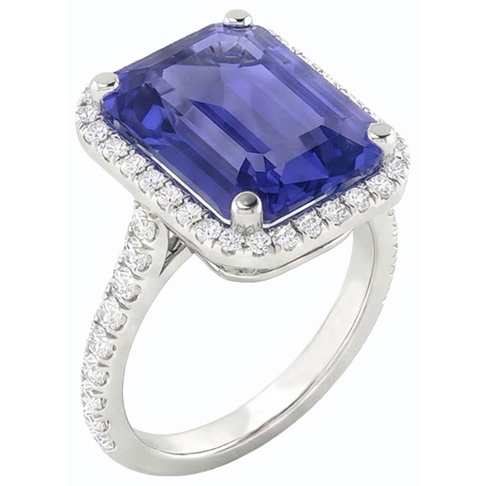 natural emerald sapphire 4.50ct ring side angle