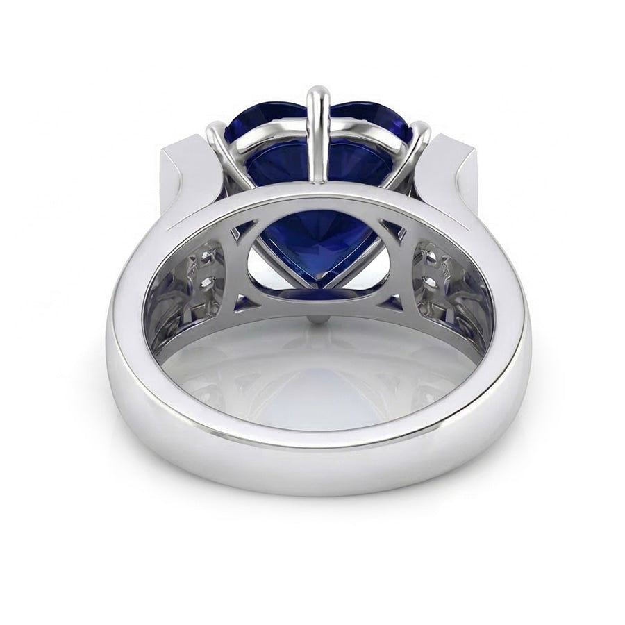 Round Natural Earth Mined Diamond ( Not Lab Grown ) Jewelry Sapphire Ring Bar Set Style 3.50 Carats