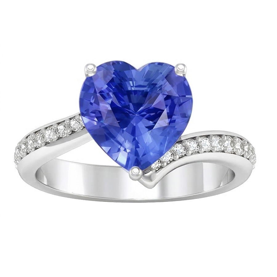 natural round sapphire 4.50ct ring close up detail