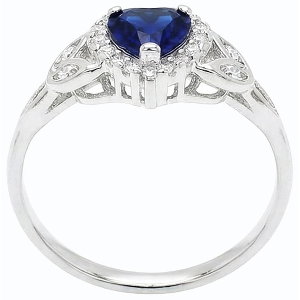 natural round sapphire 1.50ct ring top view