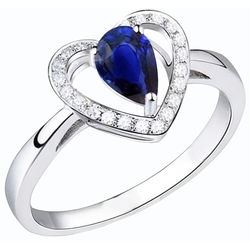 Natural Sapphire Ring 3ct - White Gold 14K