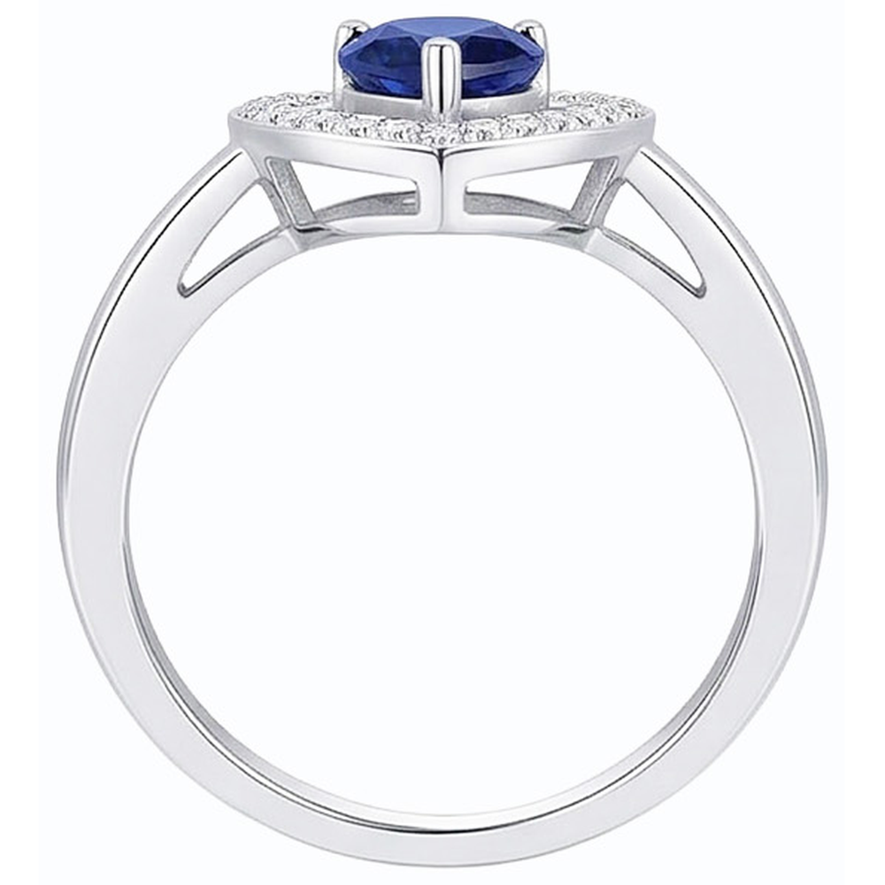 natural round sapphire 3ct ring side angle