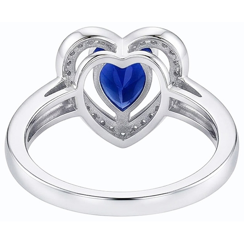 natural round sapphire 3ct ring top view