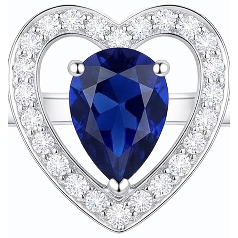 natural round sapphire 3ct ring profile view